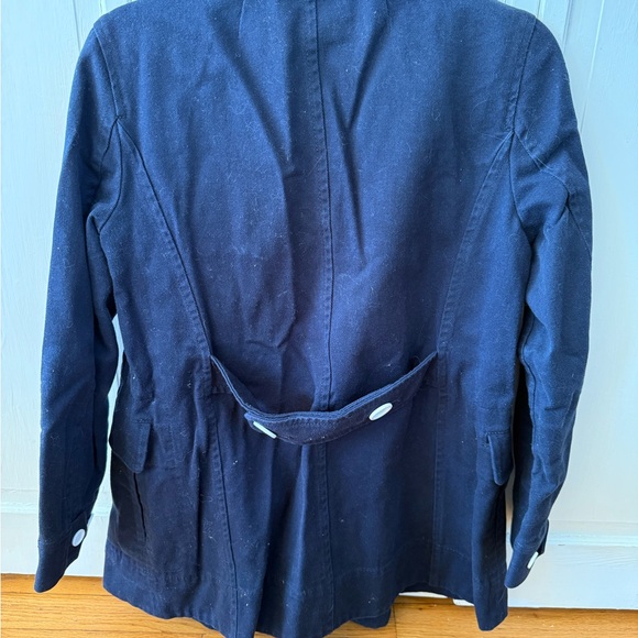 J. Crew Navy Pea Coat with White Buttons - Picture 2 of 2